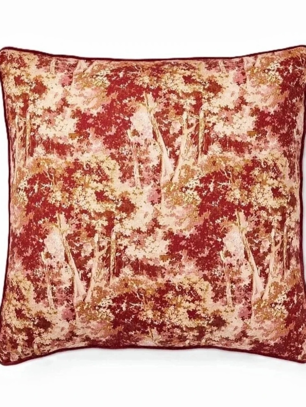 Floral Accent Pillow in Red & Pink Like New
